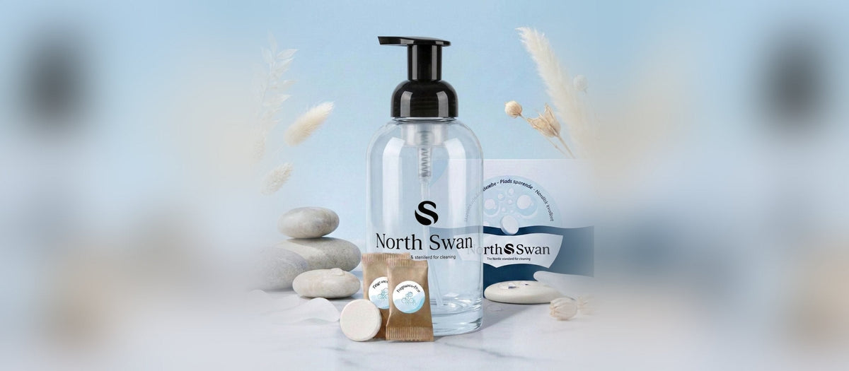 North Swan Swanflaske med Parfumefri refill-tabletter, sten og tørrede græsser