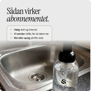 Sådan virker abonnementet: vælg duft og interval, vi sender refills, ret eller opsig på Min side